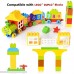 WishaLife 60 PCS My First Number Train Alphabet Letter Building Blocks Preschool Toy for Toddlers Boys and Girls Gifts Compatible with DuploAlphabet and Number Stickers Randomly Train Train B07F63QFST